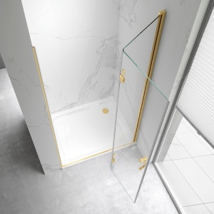 Usa de dus batanta pentru nisa ZES-KZ21D-GL auriu 100 x 195 cm sticla 6 mm - Img 5