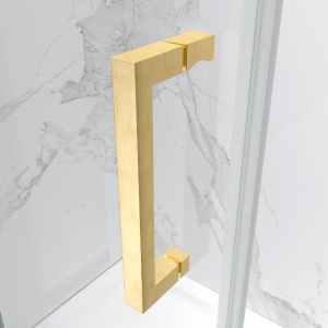 Usa de dus culisanta de walk-in ZES-KZ09A-GL-BR-100, rame auriu periat 95-100 cm - Img 6