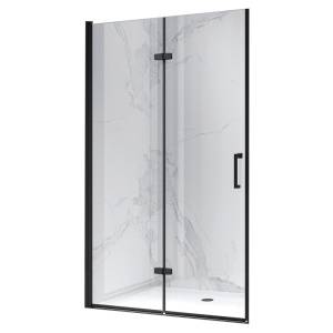 Usa de dus pliabila pentru nisa ZES-KZ21F-BL-120 negru mat 120 x 195 cm sticla 6 mm