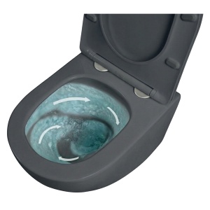 Vas de toaletă bideu VELDMAN VITO cu sistem inovator de spălare RIMLESS TORNADO, gri mat - Img 6