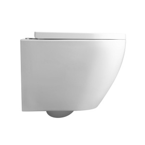 Vas de toaleta suspendat Mizu White 02, rimless cu capac din duroplast cu softclose - Img 5
