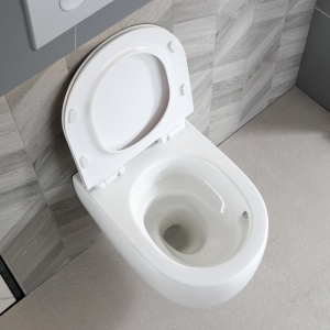 Vas de toaleta suspendat Tornado Lake White, rimless cu capac din duroplast si softclose - Img 6