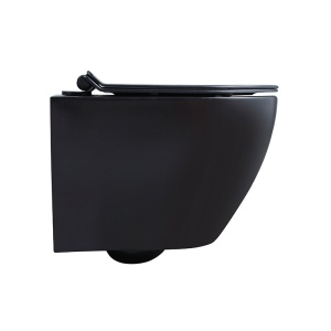 Vas toaleta WC suspendat Mizu Black Matt cu capac din duroplast cu softclose - Img 9