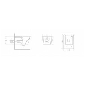 Vas WC PRO INES BLACK MAT, Sistem inovator de spalare Rimless Tornado, Suspendat, Ceramica sanitara - Img 4