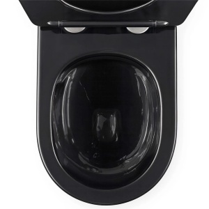 Vas WC suspendabil negru cu banda aurie Rea Carlo Mini Tornado Black Gold Egde - Img 5