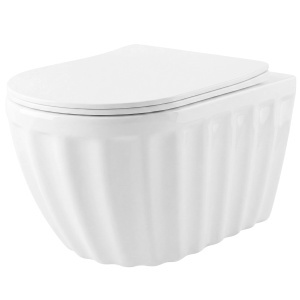 Vas WC suspendat alb cu caneluri Rea Duo White