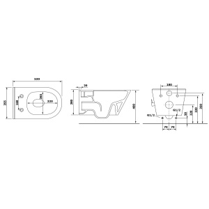 Vas WC suspendat cu funcție bidet Rimless negru mat - Img 5