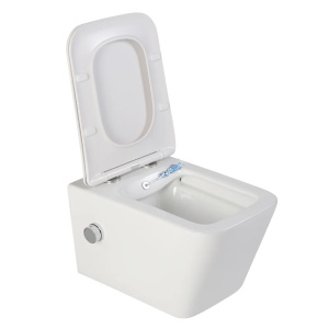 Vas wc suspendat cu functie bideu rimless, dreptunghiular, apă calda/rece, capac soft close - Img 4