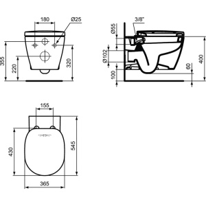 Vas wc suspendat cu functie de bideu Ideal Standard Connect - Img 4