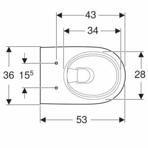 Vas wc suspendat Geberit Selnova Rimfree fara capac alb cu forma partial inchisa - Img 3
