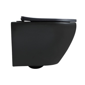 Vas WC suspendat Mizu Black Matt 03, rimless cu capac din duroplast si inchidere softclose - Img 5
