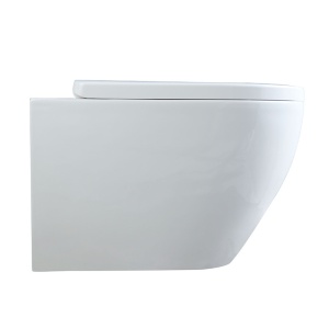 Vas WC suspendat Mizu Tornado White TR-02, rimless cu capac din duroplast si inchidere softclose - Img 3