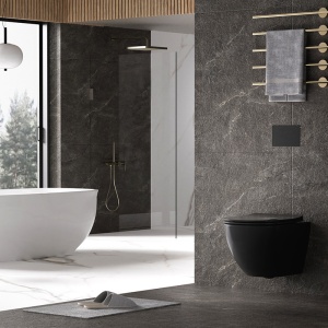 Vas WC suspendat Nero Black cu sistem tornado, rimless si capac cu softclose - Img 3