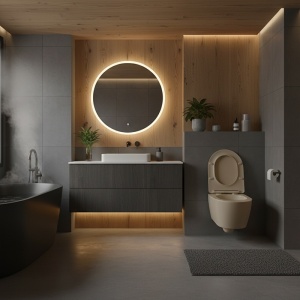 Vas WC suspendat Peak Cappuccino rimless cu capac soft close duroplast - Img 6