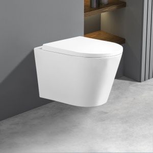Vas WC suspendat Prima Tornado White TR-02, rimless cu capac din duroplast si inchidere softclose - Img 10
