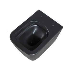Vas Wc suspendat Rain Rimless Black Mat Gold Edge , capac soft-close inclus - Img 5