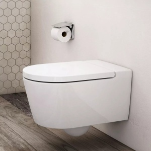 Vas WC suspendat Roca Inspira Rimless alb 56 x 37 cm - Img 2