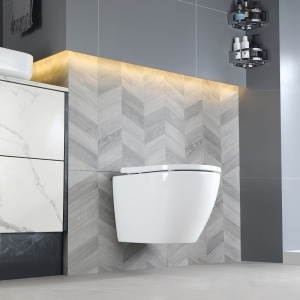Vas WC suspendat Tornado Flow White Gloss rimless cu capac din duroplast si inchidere softclose - Img 4