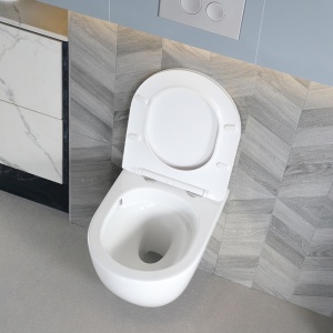 Vas WC suspendat Tornado Flow White rimless cu capac softclose - Img 11