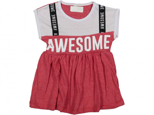 Rochita Rosie, Awesome, 100% Bumbac, Pentru Fetite, 2-6 ani