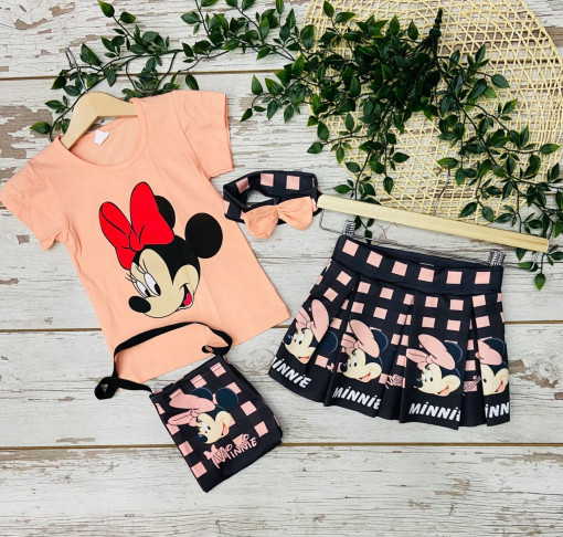 Compleu 4 piese Minnie Mouse pentru Fetite, Coray, 4-8 ani