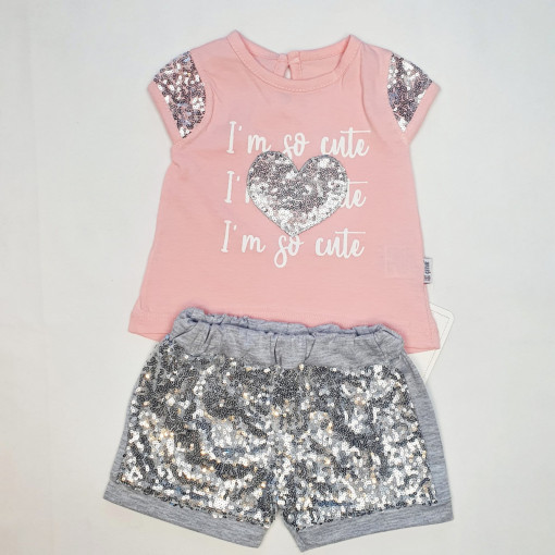 Compleu pentru fetite, inimioara so cute, Roz