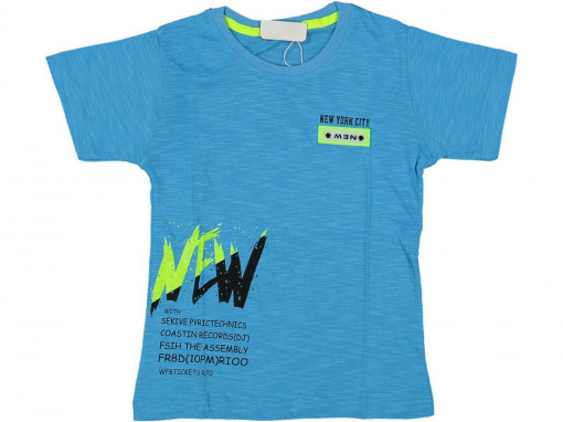 Tricou Albastru, New York, 100% Bumbac, Pentru Copii, 5-8 ani
