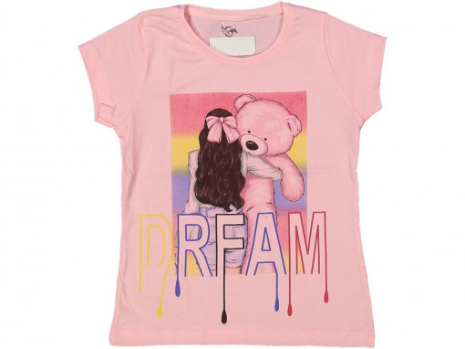 Tricou Roz Deschis, Dream, Pentru Fete, 3-7 ani
