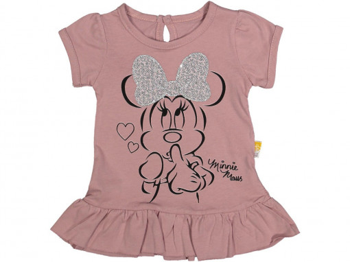 Rochita Minnie, pentru fetite, bej,Bumbac 100%, 9-24 luni