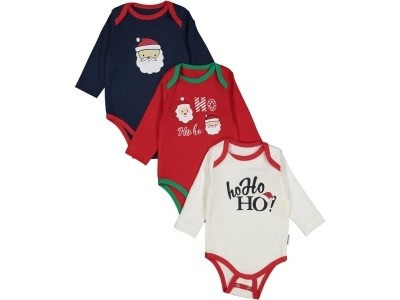 Set 3 Body-uri, Mos Craciun, Pentru Bebelusi, Rosu