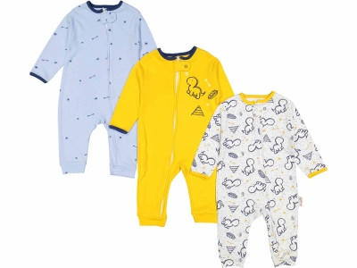 Set 3 Salopete, Dino, 100% Bumbac, Pentru Bebelusi, 6-18 luni