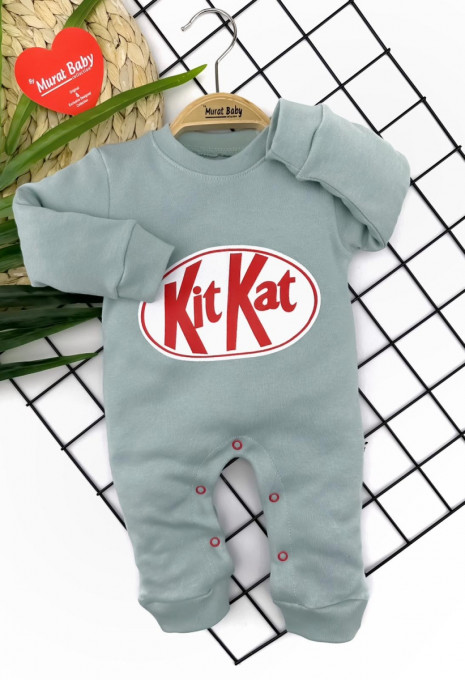 Salopeta KitKat, Albastra, Pentru Bebelusi, 100% Bumbac, 0-12 luni