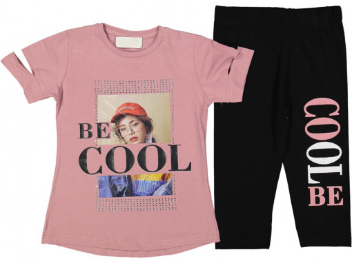 COMPLEU 2 PIESE BE COOL PENTRU FETITE, ROZ