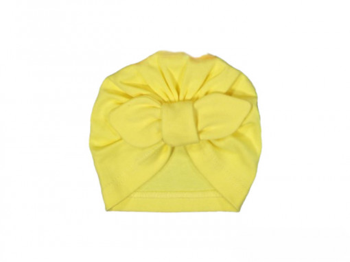 Turban Fundita, Pentru Fetite, 100% Bumbac, Galben, One-Size