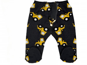 Set 2 Perechi de Pantaloni Tractoras, Negri, Pentru Copii, Bumbac 100%, 3-9 luni
