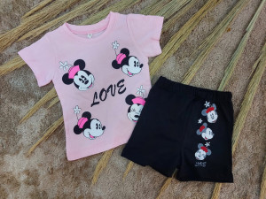Compleu Minnie Love pentru fetite, 100% Bumbac, 1-4 ani