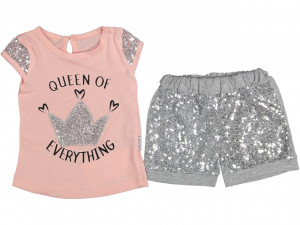 Compleu pentru fetite, queen, roz deschis, 9-24 luni