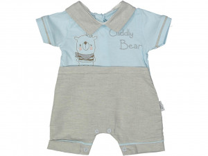 Salopeta Albastra, Cuddly Bear, 100% Bumbac, Pentru Bebelusi, 3-9 luni
