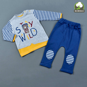 Trening baietei, Stay wild, albastru-gri