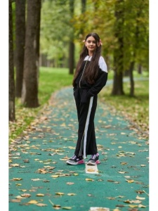 Trening Negru, 100% Bumbac, Pentru Fetite, 6-11 ani