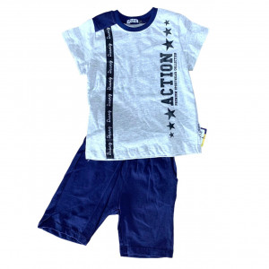 Compleu Action pentru baietei, 100% Bumbac Gri