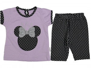 Compleu tricou si pantalon pentru copii, Minnie, Mov, 9-24 luni