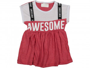 Rochita Rosie, Awesome, 100% Bumbac, Pentru Fetite, 2-6 ani