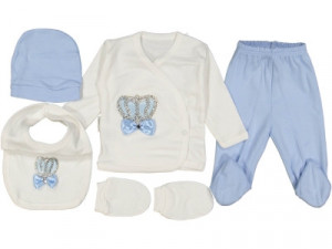 Set 5 Piese, Prince, Pentru Baietei, 100% Bumbac, Albastru