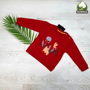 Bluza copii, bumbac 100%, grena, 6-24 luni