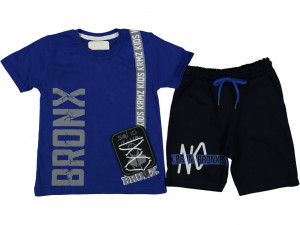 COMPLEU 2 PISESE BRONX, 100% BUMBAC ALBASTRU 1