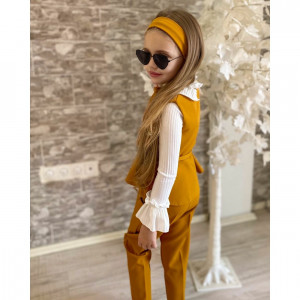COMPLEU ELEGANT 4 PIESE BENTITA, PANTALON, BLUZA SI VESTUTA PENTRU FETITE