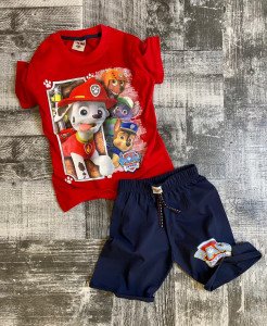 Compleu Paw Patrol pentru copii, 100% Bumbac Rosu, 4-10 ani
