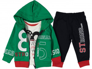 Trening Number Eight, Pentru Baietei, Bumbac 100%, Verde, 9-24 luni