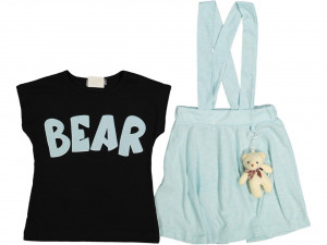 Compleu 2 piese BEAR pentru fetite, Albastru, 4-8 ani